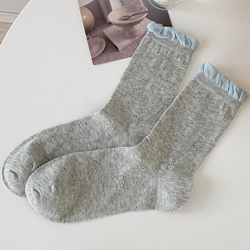 1 Pair Summer Lightweight Girls Sock Jacquard Bow Ruffle Calf Sock for Schoolgirl Sweet Soft Cotton Elastic Pile Loose Sock One Size темно серый
1 Pair Summer Lightweight Girls Sock Jacquard Bow Ruffle Calf Sock for Schoolgirl Sweet Soft Cotton Elastic Pile Loose Sock One Size темно серый