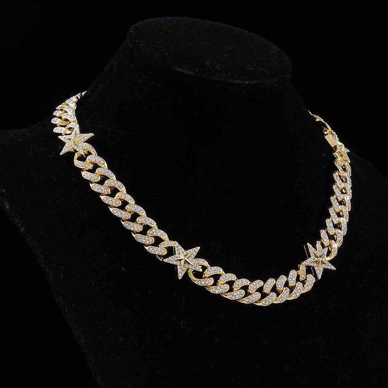 Хип-хоп Кубинская цепочка Металлические украшения Пентаграмма Кубинская цепочка 
Хип-хоп Кубинская цепочка Металлические украшения Пентаграмма Кубинская цепочка