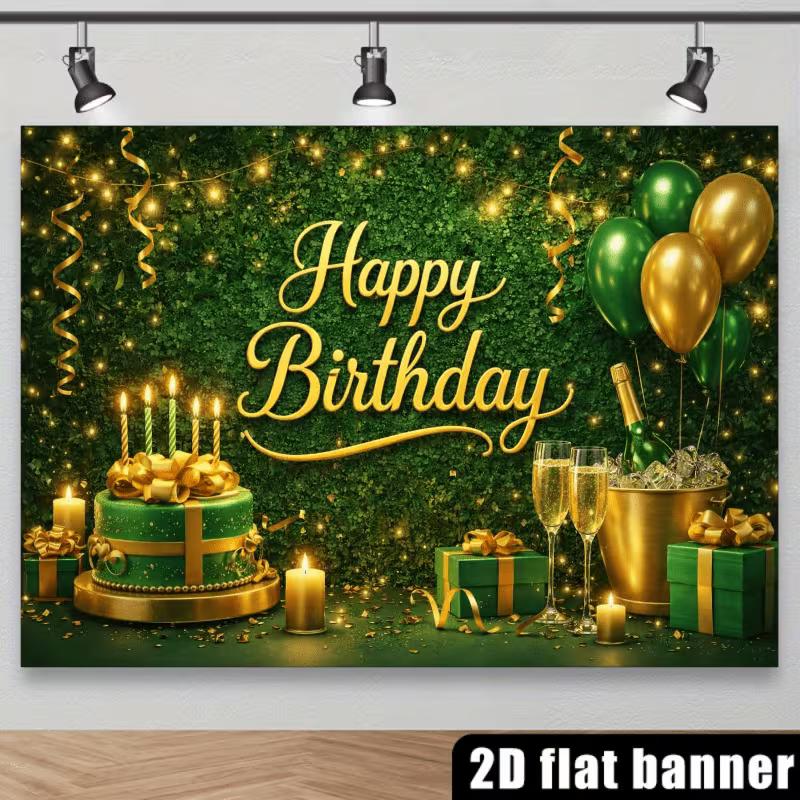 2D Green Gold Champagne Themed Happy Birthday Backdrop Banner Photography Background 47.2x31.5inch/120*80cm
2D Green Gold Champagne Themed Happy Birthday Backdrop Banner Photography Background 47.2x31.5inch/120*80cm