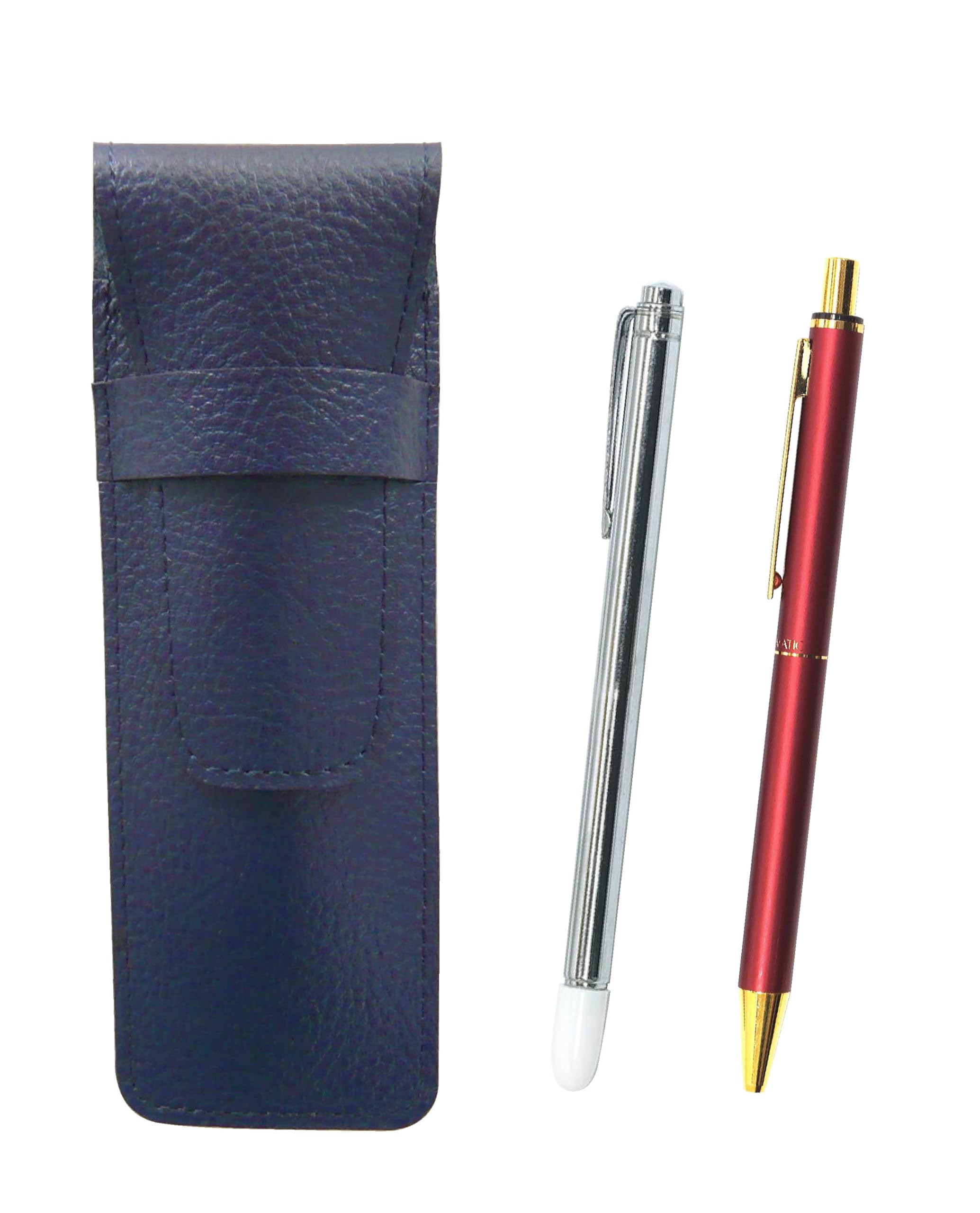 Grained leather pencil case blue Metal indicator rod and NQ25 standard size metal straight knock double anodized ring ballpoint pen set Red
Grained leather pencil case blue Metal indicator rod and NQ25 standard size metal straight knock double anodized ring ballpoint pen set Red