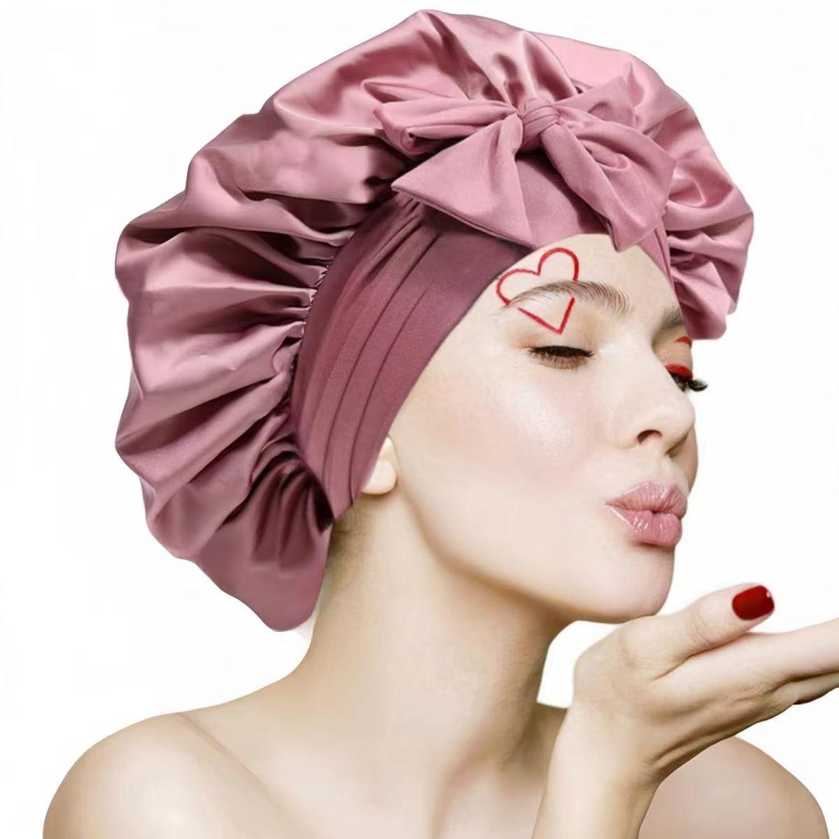 Ribbon nightcap bow round hat imitation silk beauty cap hair care cap headscarf shower cap розовый
Ribbon nightcap bow round hat imitation silk beauty cap hair care cap headscarf shower cap розовый