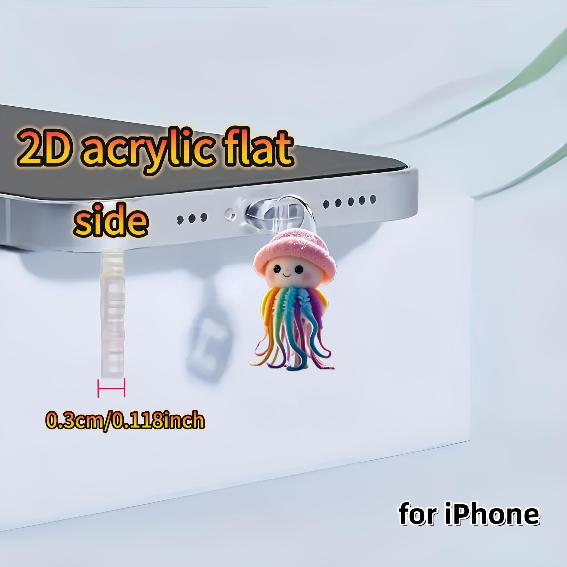 Cute Jellyfish Phone Dust Plug 2D Acrylic Flat Anti-Dust Charm for Type-C For iPhone Kawaii Phone Accessory for Girls Women
Cute Jellyfish Phone Dust Plug 2D Acrylic Flat Anti-Dust Charm for Type-C For iPhone Kawaii Phone Accessory for Girls Women