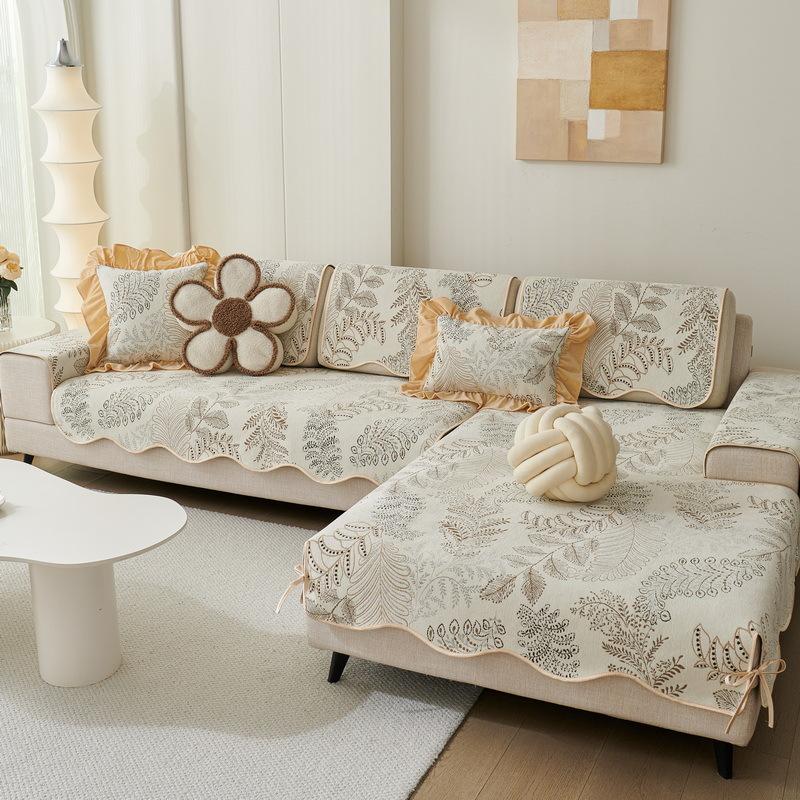 New Sofa Cushion Four Seasons Universal Concubine Seat Cushion Summer Cover Non-Slip French Light Luxury Simple Cover Towel 70*70cm