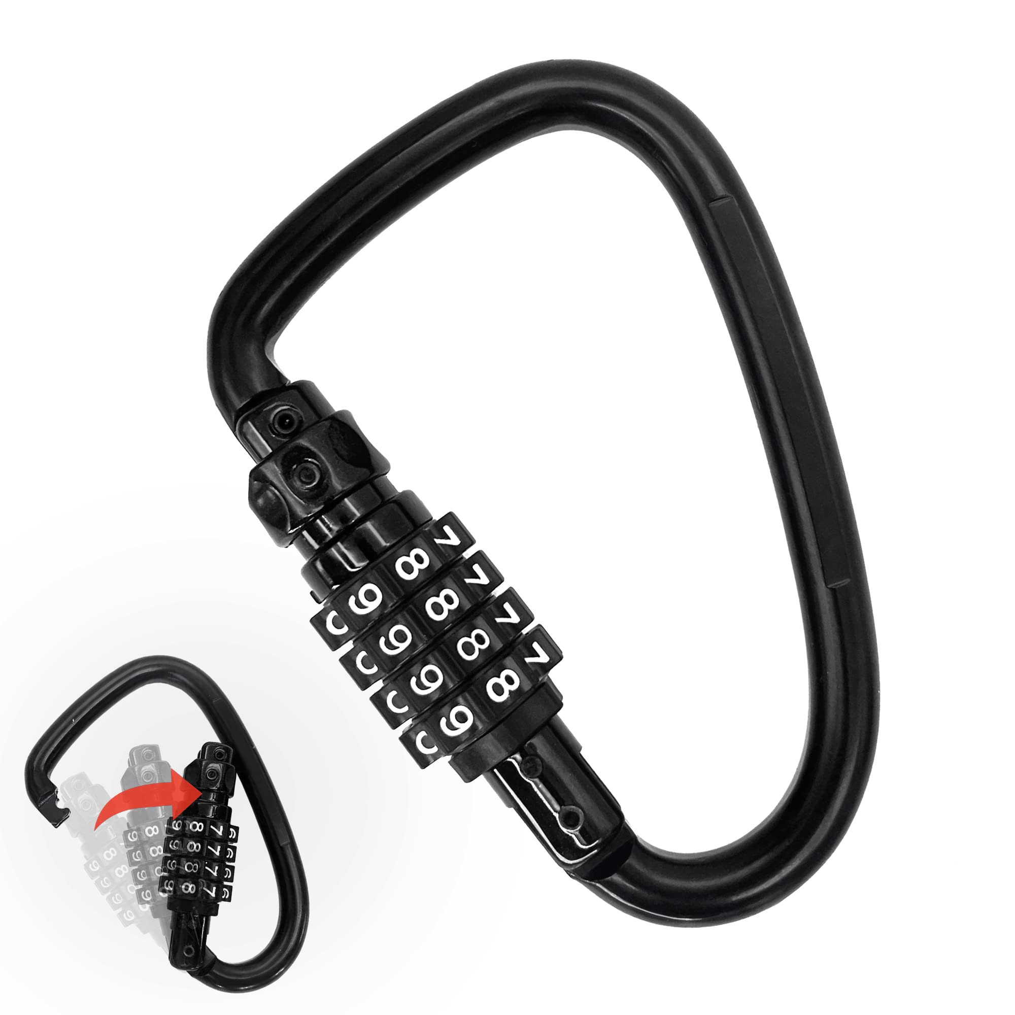 DOKEEP Carabiner Sturdy Adjustable Dial Combination Lock Helmet Holder Anti-Theft D-Lock (Black + Black)
DOKEEP Carabiner Sturdy Adjustable Dial Combination Lock Helmet Holder Anti-Theft D-Lock (Black + Black)