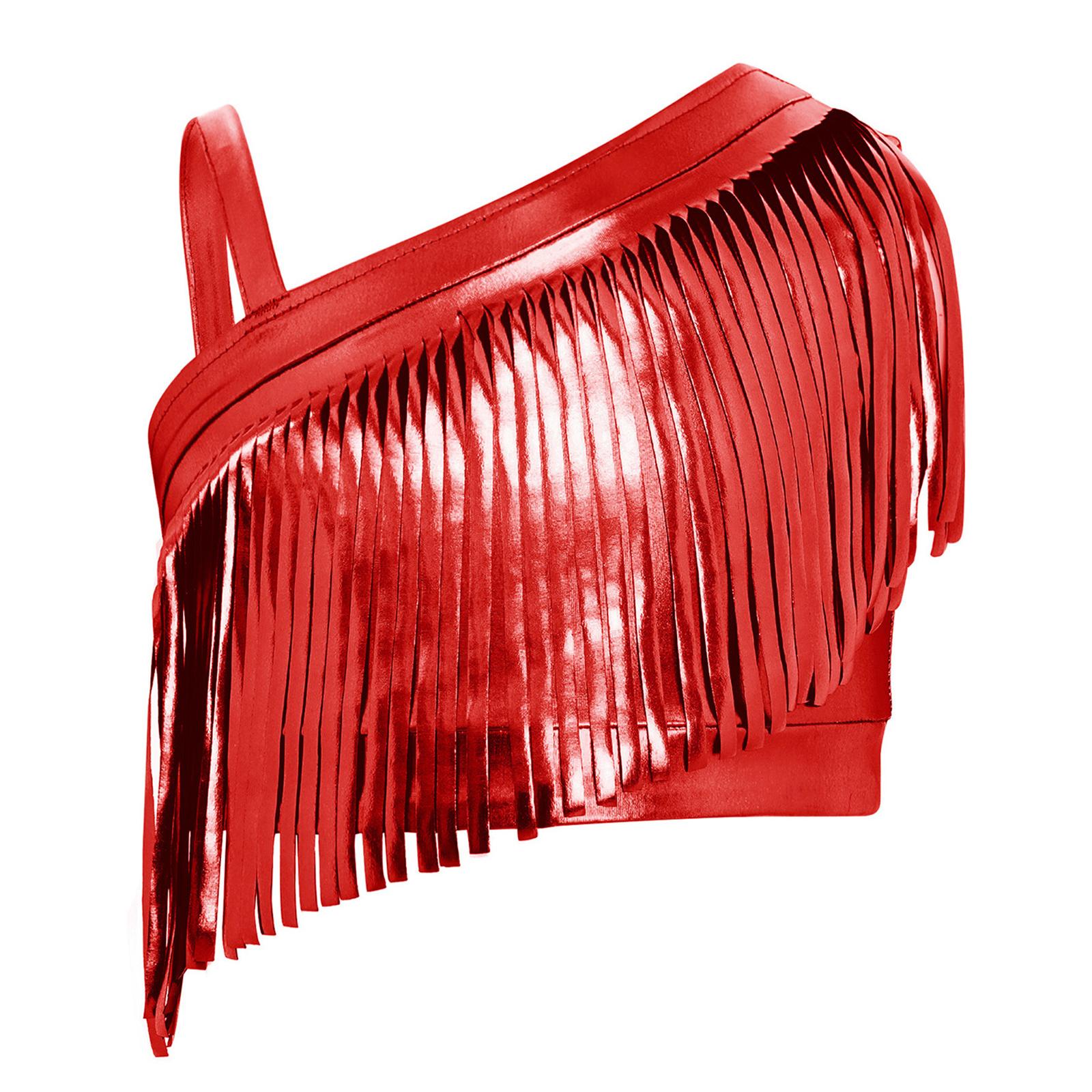 Girls Jazz Dance Crop Top Asymmetrical Shoulder Metallic Tassels Dancewear 5-6 Years червоний
Girls Jazz Dance Crop Top Asymmetrical Shoulder Metallic Tassels Dancewear 5-6 Years червоний