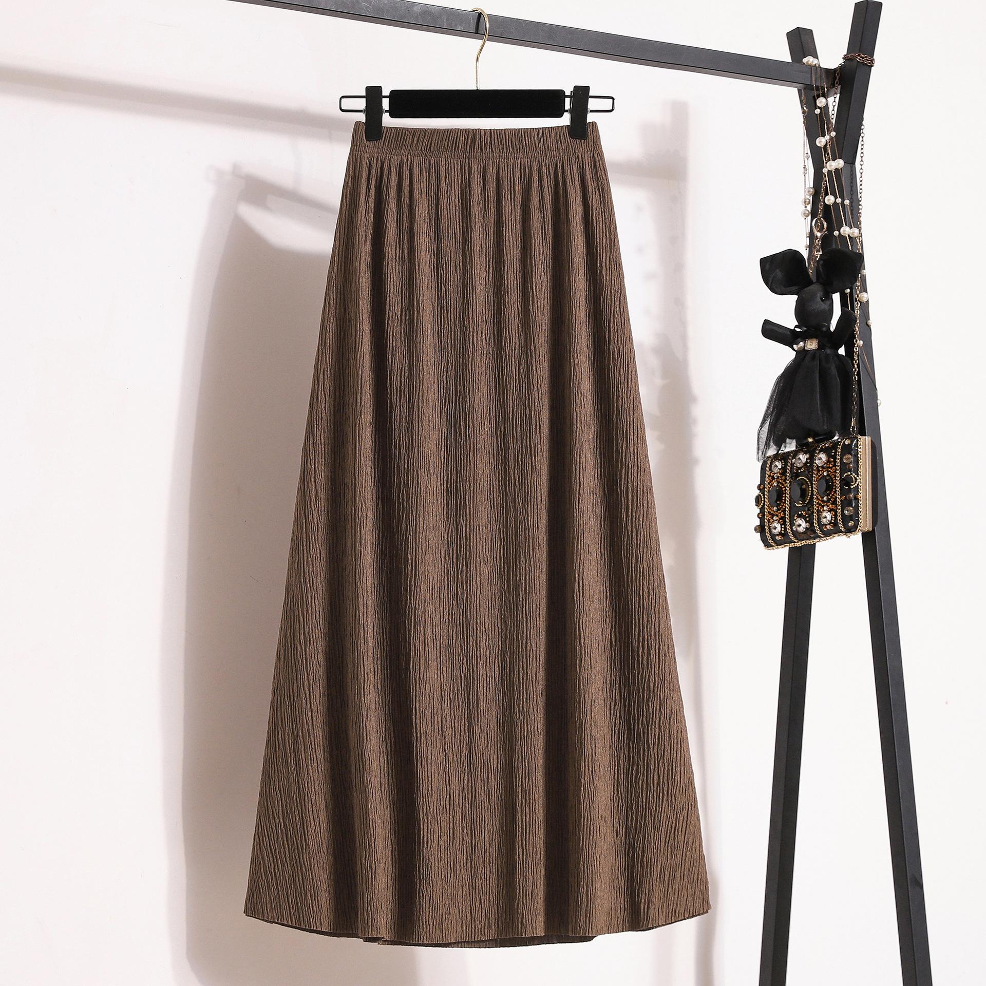 Женская осенняя одежда больших размеров Fat Girl Temperament Корейская версия ретро универсальная юбка-трапеция прикрывающая бедра юбка с текстурой 4XL