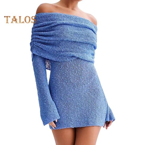 Женское платье с воротником-шалью, длинными рукавами-рогами, эластичное однотонное облегающее мини-платье длиной выше колена, вечернее платье для клуба L синий
Женское платье с воротником-шалью, длинными рукавами-рогами, эластичное однотонное облегающее мини-платье длиной выше колена, вечернее платье для клуба L синий