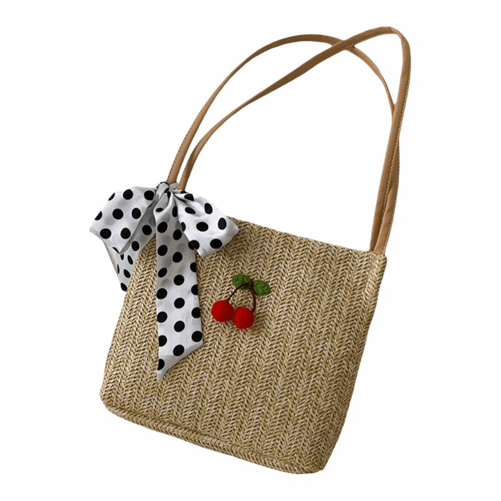 Fashion Cherry Shoulder Bag Beige Khaki Weaving Pattern Beach Bag Leather Handle Underarm Bag Spring Summer хаки
Fashion Cherry Shoulder Bag Beige Khaki Weaving Pattern Beach Bag Leather Handle Underarm Bag Spring Summer хаки