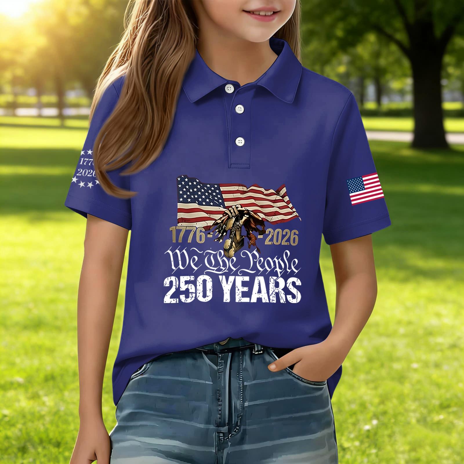 Kids Casual Short Sleeve Polo Shirt Independence Day Print 250 Years Anniversary Graphic Tee for Boys and Girls Soft Comfortable Fabric 120 тёмно-синий
Kids Casual Short Sleeve Polo Shirt Independence Day Print 250 Years Anniversary Graphic Tee for Boys and Girls Soft Comfortable Fabric 120 тёмно-синий