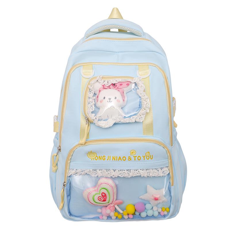Junior high school student schoolbag sweet contrasting color wind transparent decompression large capacity girl backpack no charm синій
Junior high school student schoolbag sweet contrasting color wind transparent decompression large capacity girl backpack no charm синій