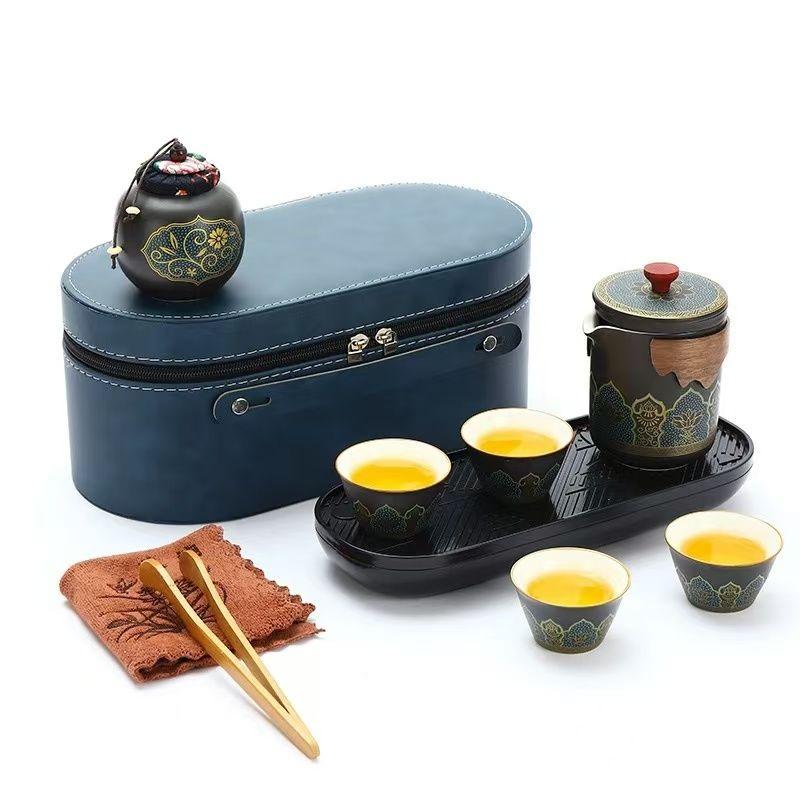 Exquisite Painted Travel Tea Set, Outdoor Teapot, Portable Ceramic Quick Cup, 1 Teapot and 4 Tea Cups
Exquisite Painted Travel Tea Set, Outdoor Teapot, Portable Ceramic Quick Cup, 1 Teapot and 4 Tea Cups