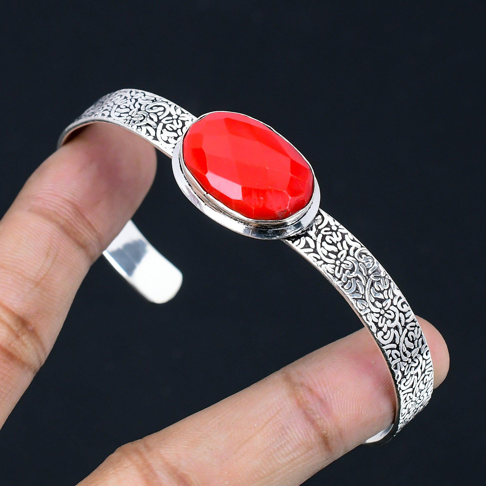 Natural Italian Coral Gemstone Bangle Adjustable 925 Sterling Silver Jewelry Adjustable
Natural Italian Coral Gemstone Bangle Adjustable 925 Sterling Silver Jewelry Adjustable