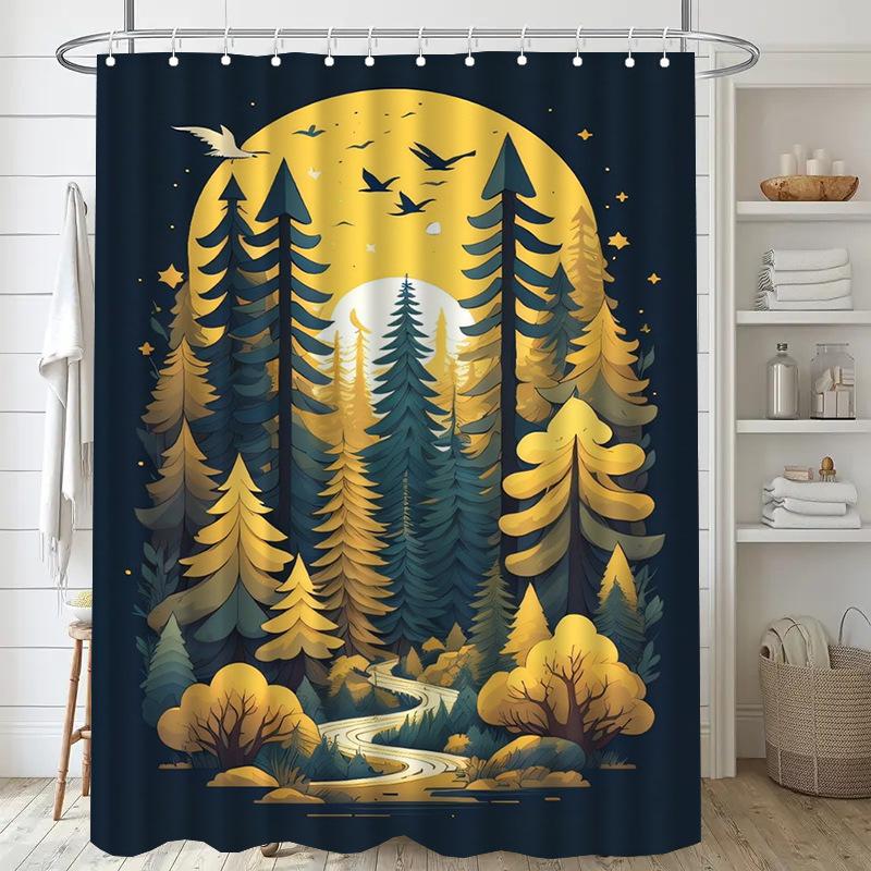 Sunset In The Forest Washable Dirt-Resistant Shower Curtain Shower Head Waterproof Polyester Bath Curtain For Home Decor W60H190(CM)-1 Pcs
Sunset In The Forest Washable Dirt-Resistant Shower Curtain Shower Head Waterproof Polyester Bath Curtain For Home Decor W60H190(CM)-1 Pcs