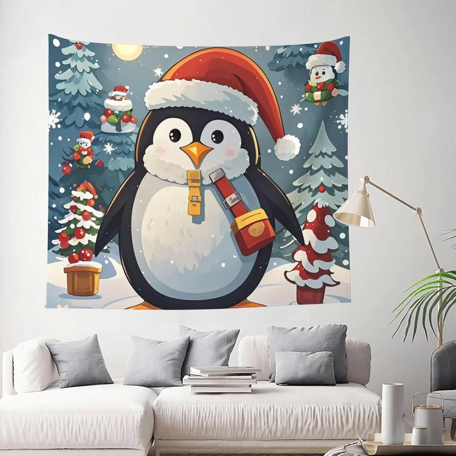 New Cute Penguin Christmas Tapestry Machine Washable Xmas Wall Hanging Decor Funny Holiday Gift Idea 74x94cm(29x37in)
New Cute Penguin Christmas Tapestry Machine Washable Xmas Wall Hanging Decor Funny Holiday Gift Idea 74x94cm(29x37in)