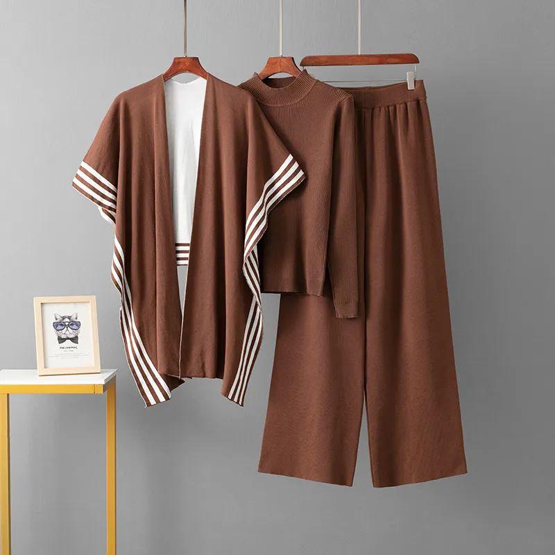 Cross-Border European and American Fashion Set Women Loose Casual Knitted Bolero cardigan + Turtleneck sweater + Wide Leg Pants Three-Piece Set Brown One size
Cross-Border European and American Fashion Set Women Loose Casual Knitted Bolero cardigan + Turtleneck sweater + Wide Leg Pants Three-Piece Set Brown One size