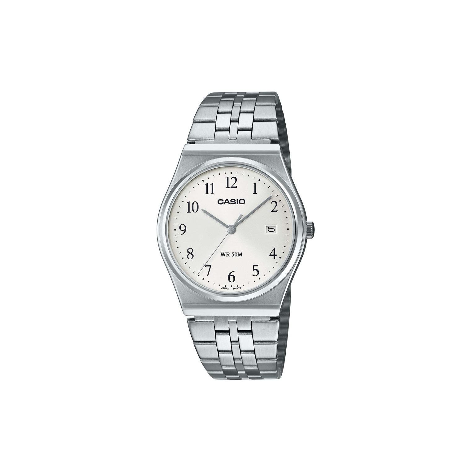 Casio 50M Waterproof Quartz Movement Stainless Steel Strap Watch Unisex Watches Silver MTP-B145D-7B Silver Dial
Casio 50M Waterproof Quartz Movement Stainless Steel Strap Watch Unisex Watches Silver MTP-B145D-7B Silver Dial