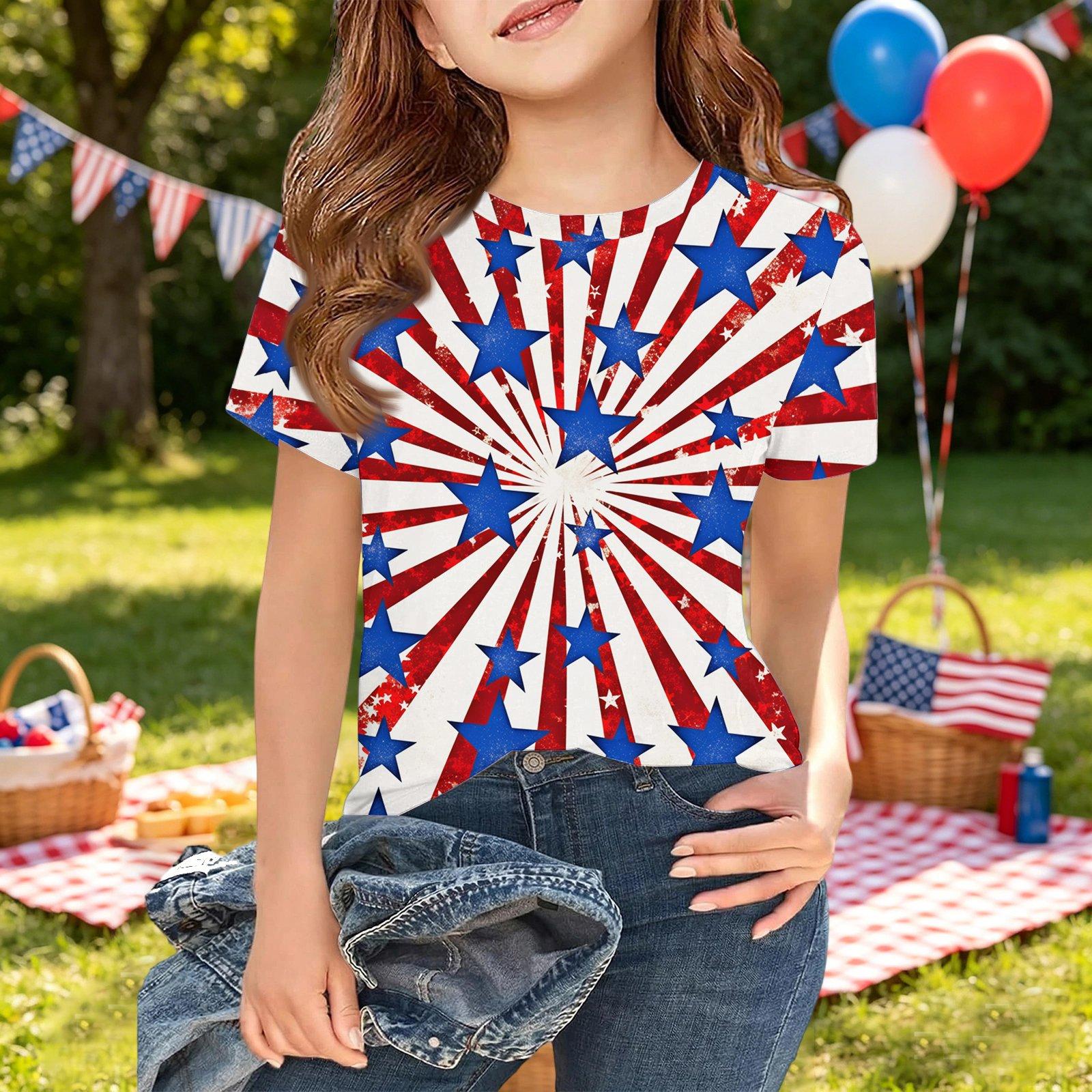 Girls Short Sleeve T Shirt Independence Day Printed Top Star Pattern Casual Tee Shirt for Kids Comfortable Fit Soft Fabric 150 синий
Girls Short Sleeve T Shirt Independence Day Printed Top Star Pattern Casual Tee Shirt for Kids Comfortable Fit Soft Fabric 150 синий