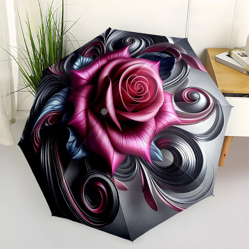 1pc Rose Swirls Automatic Folding Umbrella - Portable Collapsible Design, 8-Rib Iron Frame, Durable Fabric yy251125170
1pc Rose Swirls Automatic Folding Umbrella - Portable Collapsible Design, 8-Rib Iron Frame, Durable Fabric yy251125170