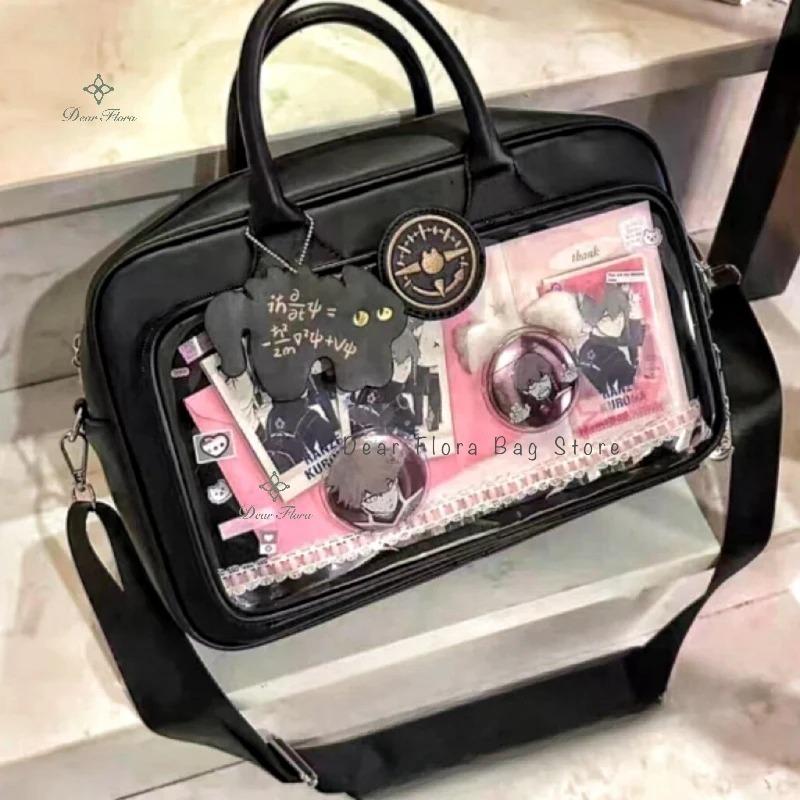 Y2K Cute Lolita Ita Bag Kawaii Girls Transparent Messenger Bag Large Capacity Shoulder Crossbody Bag DIY Display Casual Handbags 36x24x10cm чёрный
Y2K Cute Lolita Ita Bag Kawaii Girls Transparent Messenger Bag Large Capacity Shoulder Crossbody Bag DIY Display Casual Handbags 36x24x10cm чёрный