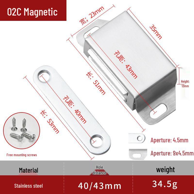 Strong Magnetic Catch for Cabinet Doors - Stainless Steel Invisible Door Closer and Furniture Accessory
Strong Magnetic Catch for Cabinet Doors - Stainless Steel Invisible Door Closer and Furniture Accessory
