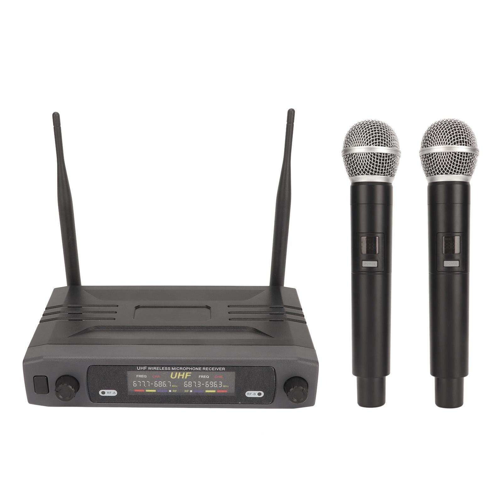 Беспроводная микрофонная система UHF двойной ручной динамический беспроводной микрофонный комплект с ЖК-дисплеем US Plug
Беспроводная микрофонная система UHF двойной ручной динамический беспроводной микрофонный комплект с ЖК-дисплеем US Plug
