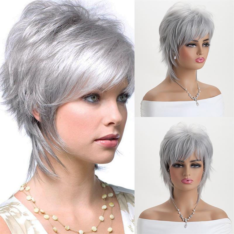 Womens Wigs Short Haircuts Synthetic Ombre Layered Curly Mommy Wig with Bang Female Old Lady Costume Average Size Soft Hair
Womens Wigs Short Haircuts Synthetic Ombre Layered Curly Mommy Wig with Bang Female Old Lady Costume Average Size Soft Hair