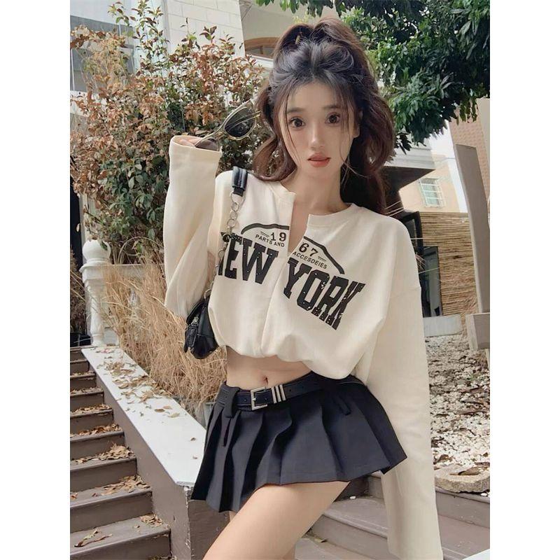 American-Style Fake Two-Piece V-Neck Printed Pullover Sweatshirt for Women, Spring and Autumn Loose High-Waisted Cropped Drawstring Short Top Apricot color S
American-Style Fake Two-Piece V-Neck Printed Pullover Sweatshirt for Women, Spring and Autumn Loose High-Waisted Cropped Drawstring Short Top Apricot color S