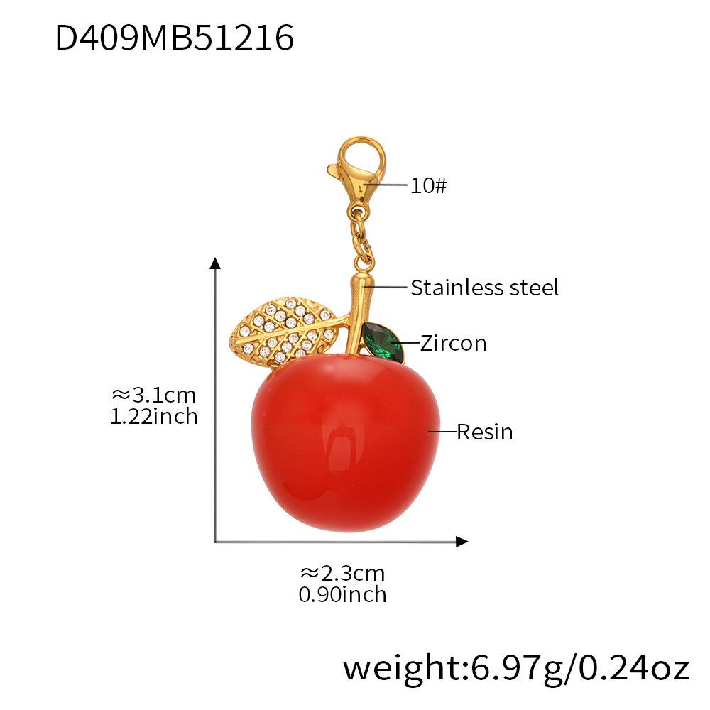 Exquisite Cherry Pendant Necklace: Stainless Steel & Resin with Shining Zircon Clavicle Chain
Exquisite Cherry Pendant Necklace: Stainless Steel & Resin with Shining Zircon Clavicle Chain