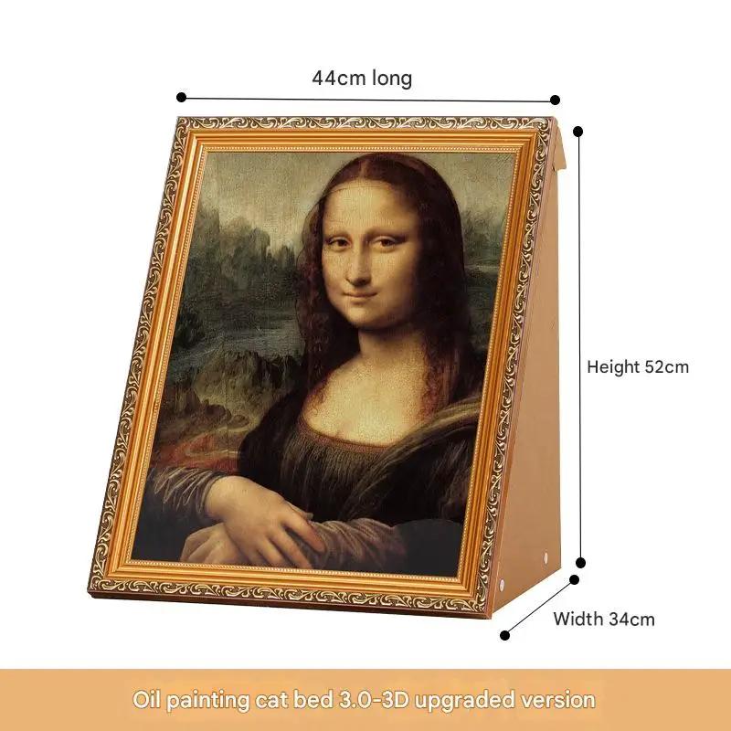 MonaLisa Oil Painting 3D Effect Cat Scratcher Bed with Replaceable Scratch Board Creative Feline Furniture Cat Scratcher Photo F
MonaLisa Oil Painting 3D Effect Cat Scratcher Bed with Replaceable Scratch Board Creative Feline Furniture Cat Scratcher Photo F