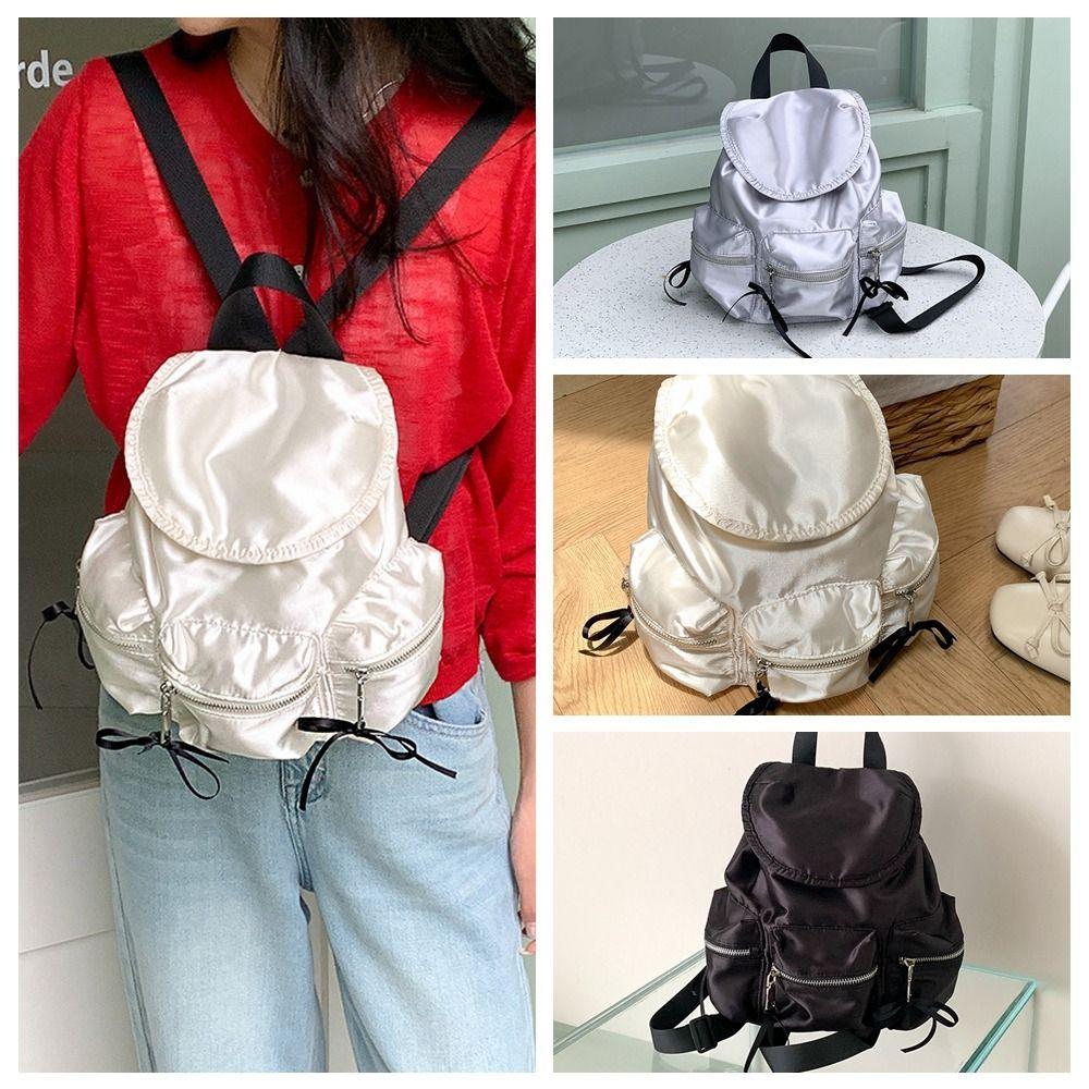 Рюкзак Preppy Drawstring в корейском стиле с лентой и бантом на плечо, модный нейлоновый рюкзак для отдыха на природе
Рюкзак Preppy Drawstring в корейском стиле с лентой и бантом на плечо, модный нейлоновый рюкзак для отдыха на природе