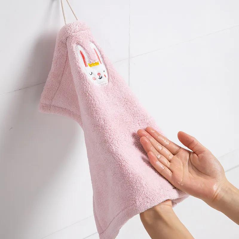 Кухонное полотенце, быстросохнущее, носовой платок, висячий тип, впитывающее, квадратное, милое, детское, маленькое полотенце, коралловый флис розовый
