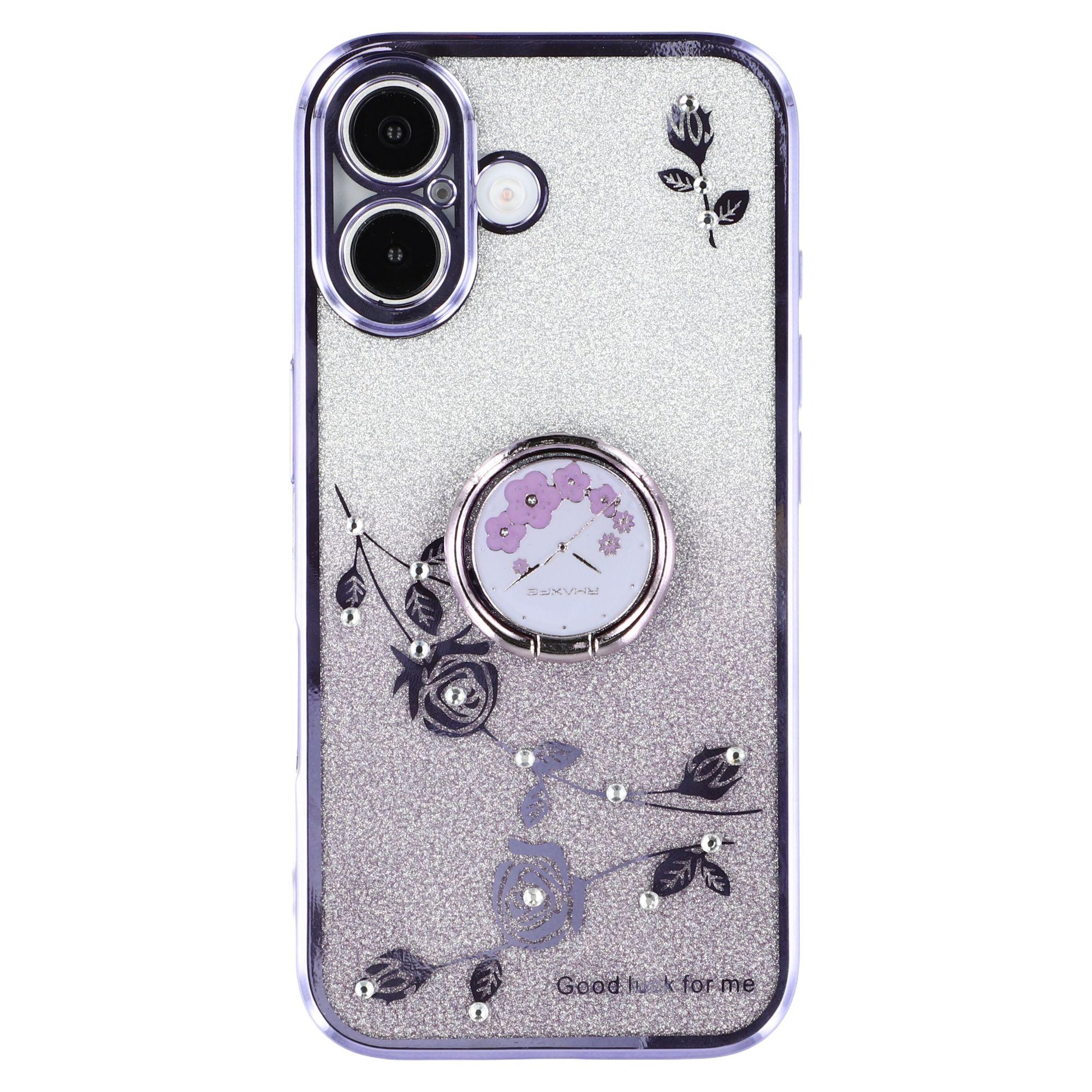 For iPhone 16 Plus Case TPU Phone Cover Glitter Gradient Ring Kickstand Function Purple
For iPhone 16 Plus Case TPU Phone Cover Glitter Gradient Ring Kickstand Function Purple