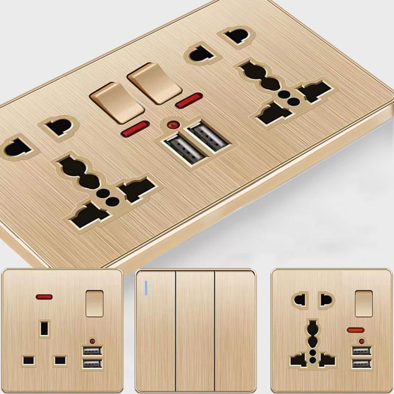 Настенная USB-розетка Depoguye Gold 13A, британская вилка, универсальная розетка на 10 отверстий с выключателем Электрическая настенная розетка с USB
Настенная USB-розетка Depoguye Gold 13A, британская вилка, универсальная розетка на 10 отверстий с выключателем Электрическая настенная розетка с USB