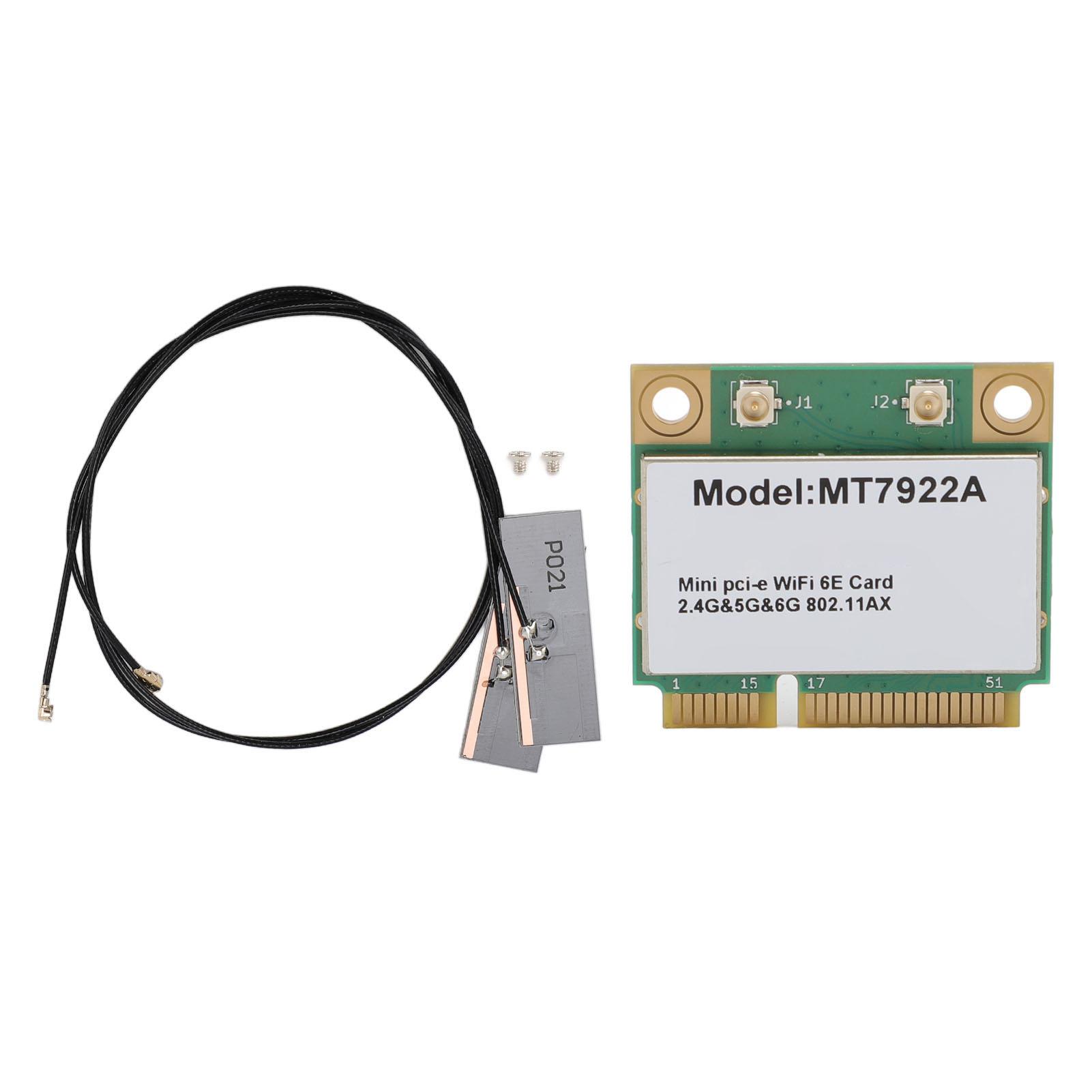 Бездротова мережева карта MT7922A WIFI6E 5374 Мбіт/с 2.4G 5G 6G 3-діапазонна Gigabit Ethernet карта з MiniPCIe No Antenna
Бездротова мережева карта MT7922A WIFI6E 5374 Мбіт/с 2.4G 5G 6G 3-діапазонна Gigabit Ethernet карта з MiniPCIe No Antenna