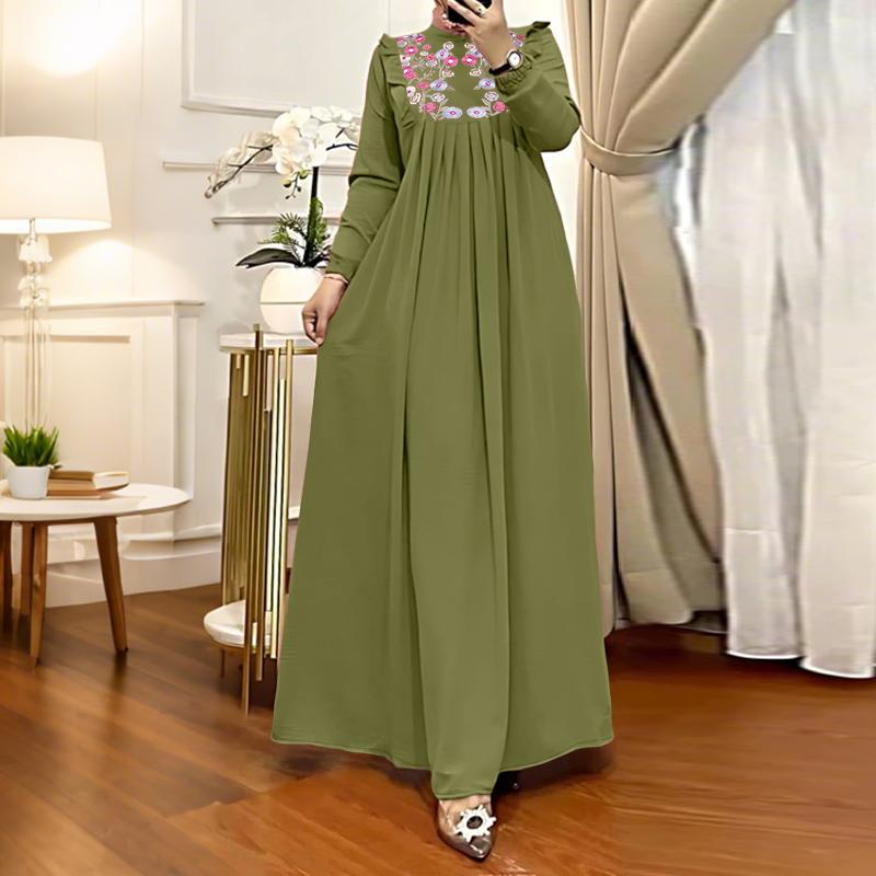 ZANZEA Женское повседневное платье с воротником-стойкой, свободного кроя, с длинным рукавом и цветочной вышивкой 4XL армия зеленый
ZANZEA Женское повседневное платье с воротником-стойкой, свободного кроя, с длинным рукавом и цветочной вышивкой 4XL армия зеленый