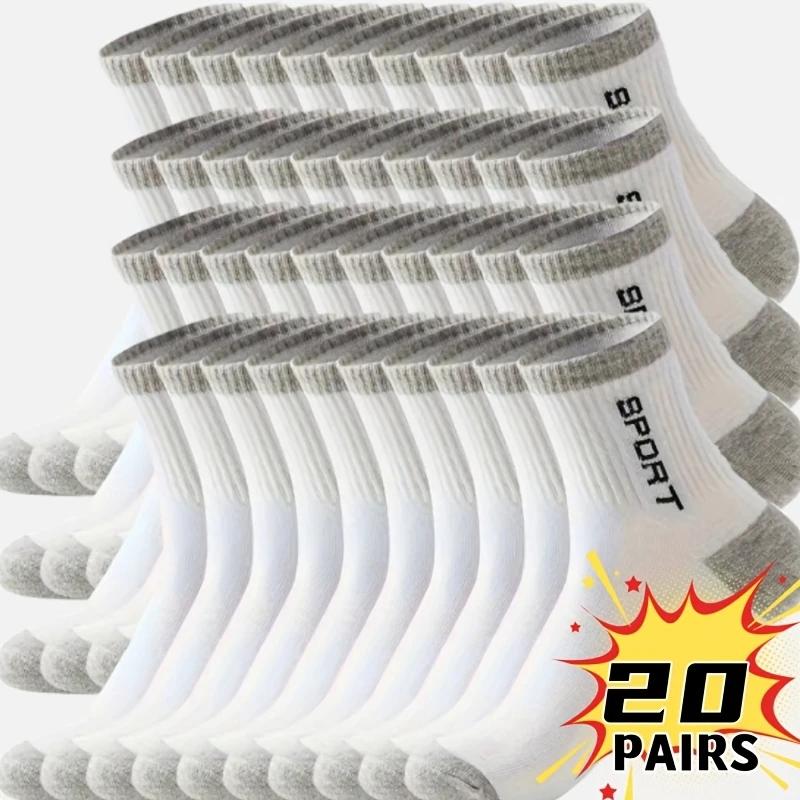 5/10/20 пар мужских дышащих спортивных носков - Влагоотводящие, усиленные пятка и носок, всесезонные спортивные носки 20pairs белый
5/10/20 пар мужских дышащих спортивных носков - Влагоотводящие, усиленные пятка и носок, всесезонные спортивные носки 20pairs белый