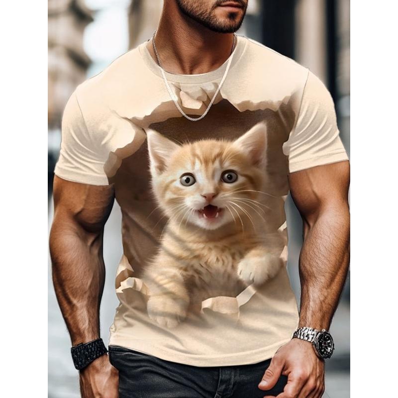 Летний топ с круглым вырезом и принтом 3D Cat, модные повседневные футболки с короткими рукавами для мужчин S
Летний топ с круглым вырезом и принтом 3D Cat, модные повседневные футболки с короткими рукавами для мужчин S