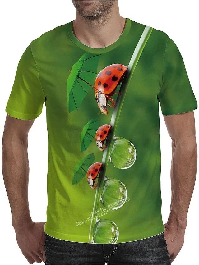 Мужская футболка Coccinella Septempunctata с коротким рукавом и 3D принтом Harajuku, модная уличная футболка с животными
Мужская футболка Coccinella Septempunctata с коротким рукавом и 3D принтом Harajuku, модная уличная футболка с животными
