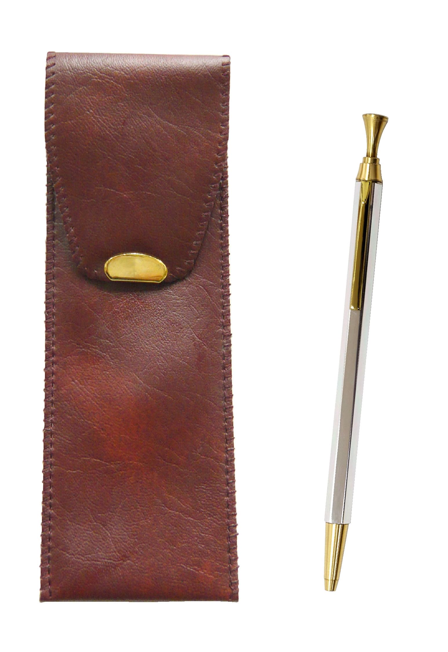 Red Stitch Synthetic Leather Pencil Case Brown Z88 Gold Silver Hex Knock Metal Ballpoint Pen Set 3 Pack & T23-CBR-Z88SB-3
Red Stitch Synthetic Leather Pencil Case Brown Z88 Gold Silver Hex Knock Metal Ballpoint Pen Set 3 Pack & T23-CBR-Z88SB-3