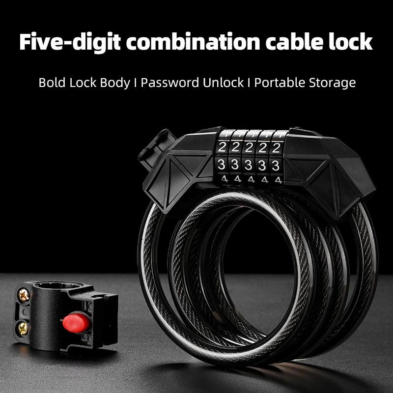 BG-4119 1.1m Bicycle Steel Cable Security Lock 5 Digit Password Anti-theft Bike Lock Green
BG-4119 1.1m Bicycle Steel Cable Security Lock 5 Digit Password Anti-theft Bike Lock Green