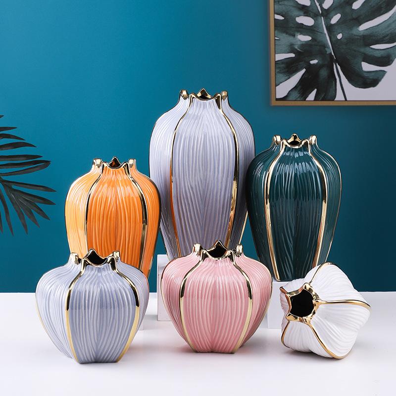 Creative Ceramic Vase Stripe Geometry Bud Shape Floral Arrangement Accessories Flower Vase Home Decoration Accessories
Creative Ceramic Vase Stripe Geometry Bud Shape Floral Arrangement Accessories Flower Vase Home Decoration Accessories