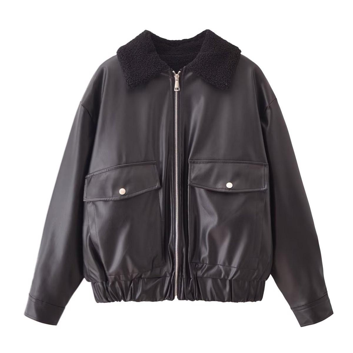 TAOP&ZA Women s Faux Leather Loose Jacket - Versatile Commuter Style for Autumn/Winter Small
TAOP&ZA Women s Faux Leather Loose Jacket - Versatile Commuter Style for Autumn/Winter Small