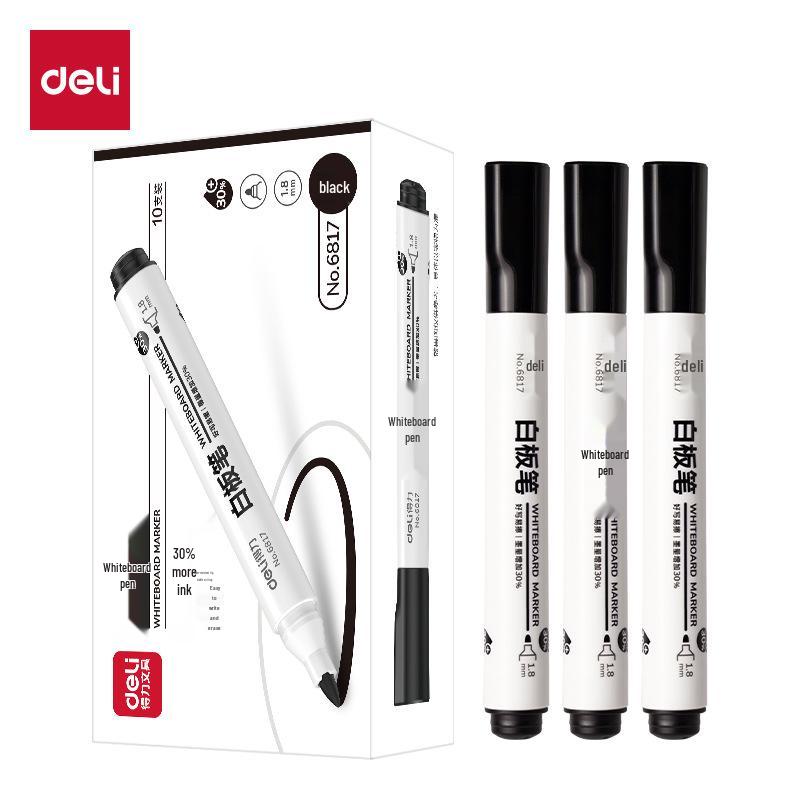Deli 6817 Black Erasable Whiteboard Marker - Water-Based, Large Tip, Easy to Write and Erase
Deli 6817 Black Erasable Whiteboard Marker - Water-Based, Large Tip, Easy to Write and Erase