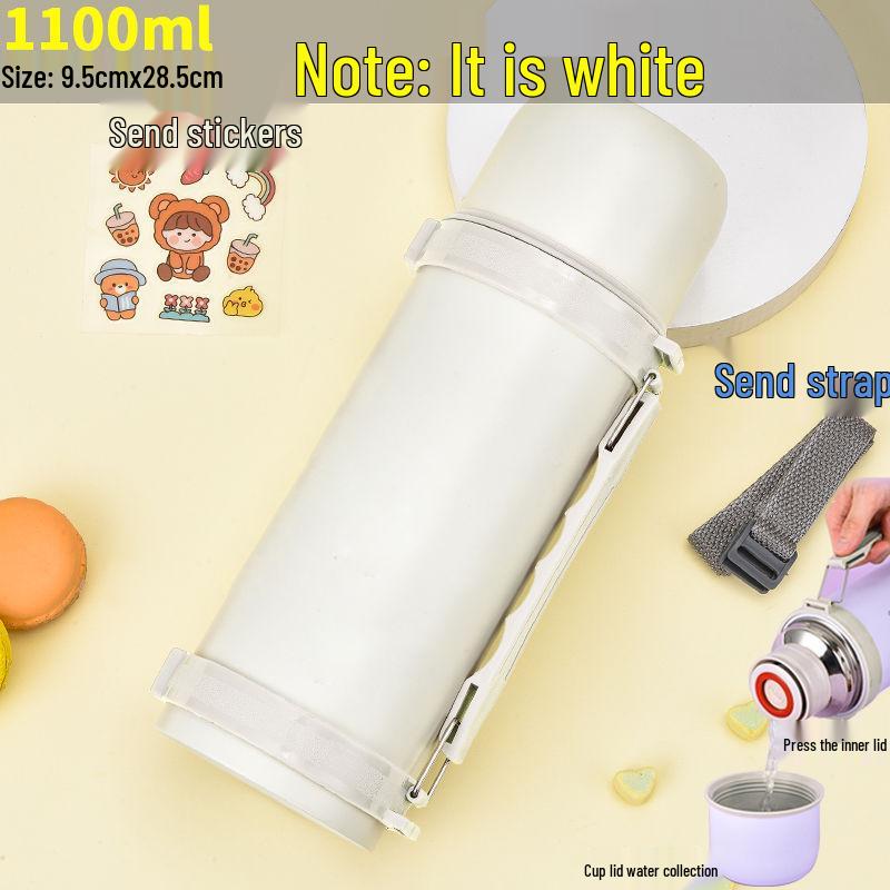 Large Capacity Stainless Steel Insulated Travel Thermos Kettle and Sports Water Cup Steel with strap and bowl
Large Capacity Stainless Steel Insulated Travel Thermos Kettle and Sports Water Cup Steel with strap and bowl