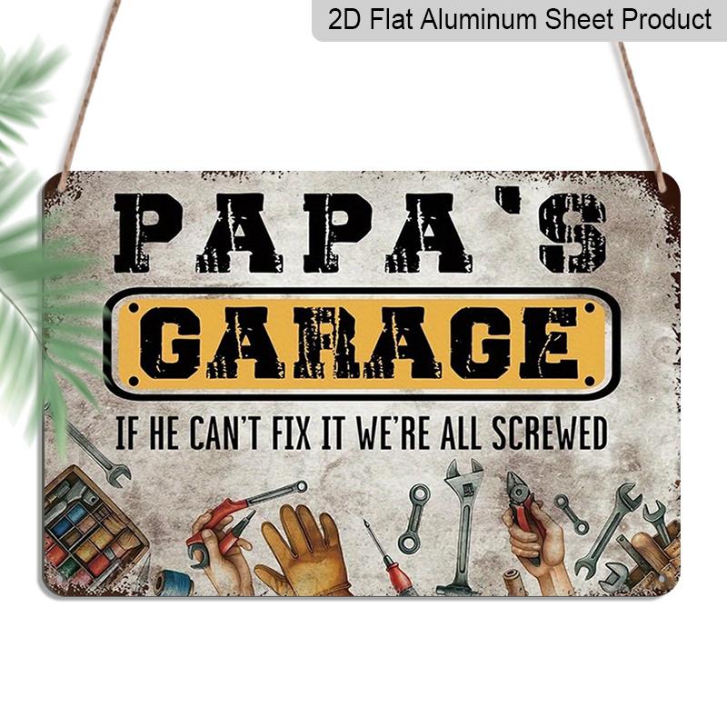 2D Flat 1pc Papa s Garage Aluminium Sign 8x12 - Rustic Garage Wall Decor, Fathers Day Gift, Tools & Gloves Design 20*30cm
2D Flat 1pc Papa s Garage Aluminium Sign 8x12 - Rustic Garage Wall Decor, Fathers Day Gift, Tools & Gloves Design 20*30cm