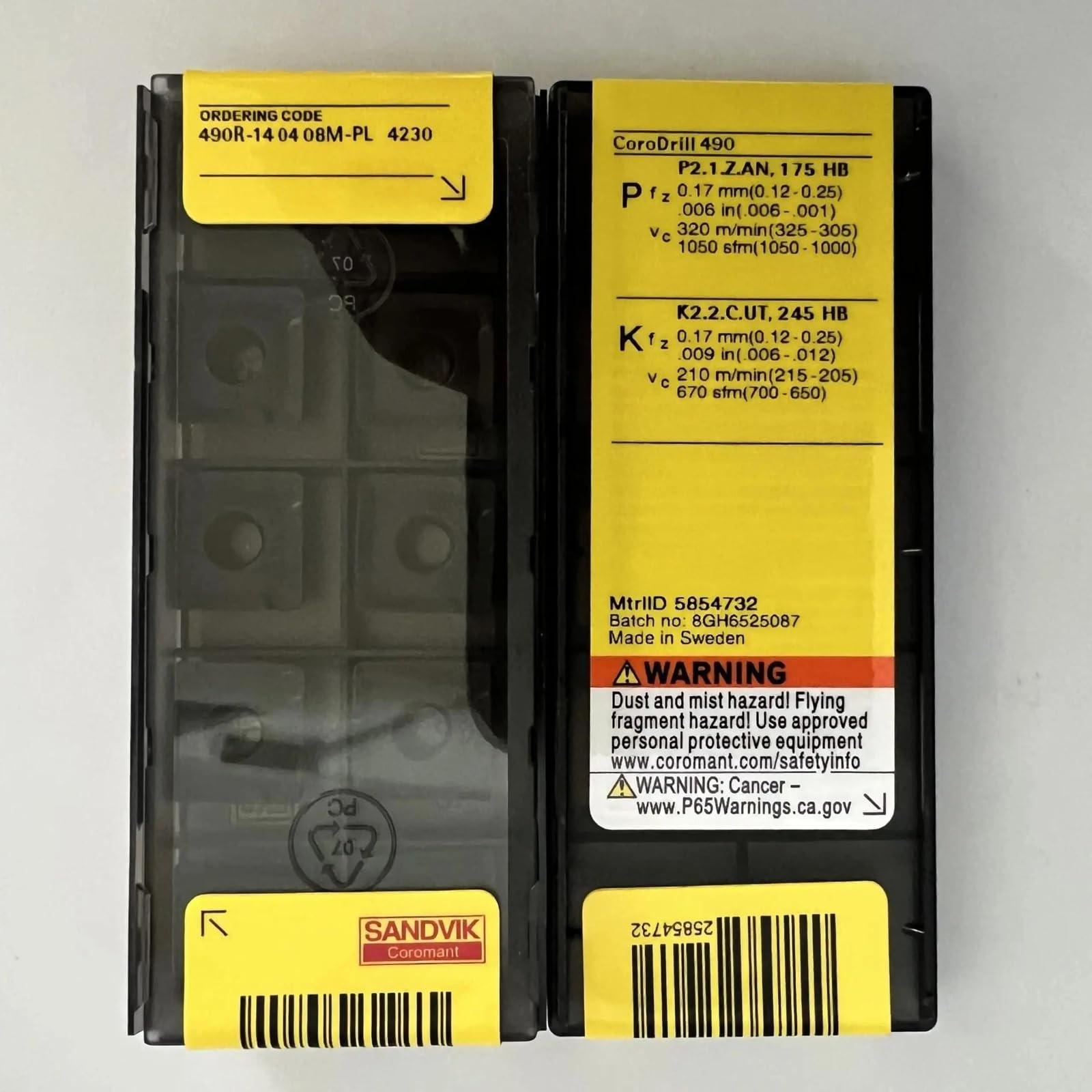 Original Sandvik / 490R-140408M-PL 4230 / CNC lathe carbide blade 10 PCS
Original Sandvik / 490R-140408M-PL 4230 / CNC lathe carbide blade 10 PCS