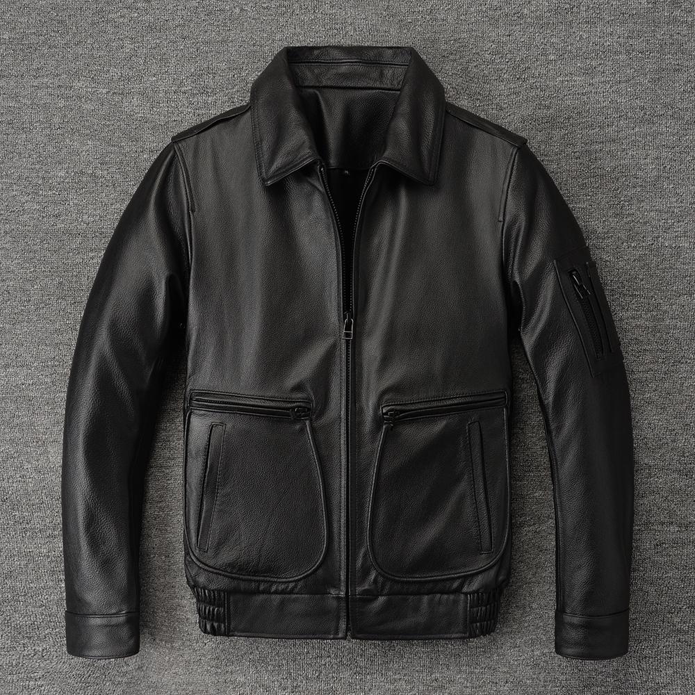 Flight Jackets Genuine Cowhide Leather Jacket Vintage Red Brown Real Cow Coat Men Pilot Bomber Coat Air Force A2 Clothes Autumn 6XL чорний
Flight Jackets Genuine Cowhide Leather Jacket Vintage Red Brown Real Cow Coat Men Pilot Bomber Coat Air Force A2 Clothes Autumn 6XL чорний
