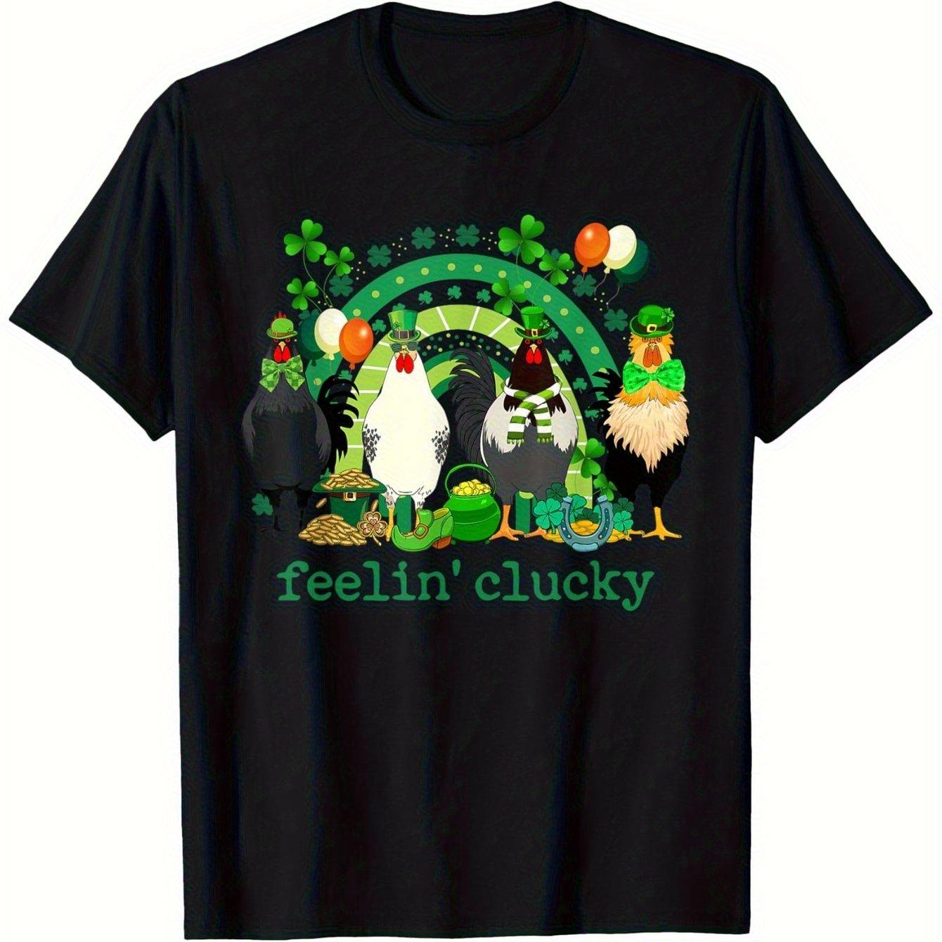 Feelin Clucky Rooster St Patrick Day Graphic Tee Funny Chicken Print Cotton Casual Crew Neck T-Shirt for Men 4XL
Feelin Clucky Rooster St Patrick Day Graphic Tee Funny Chicken Print Cotton Casual Crew Neck T-Shirt for Men 4XL