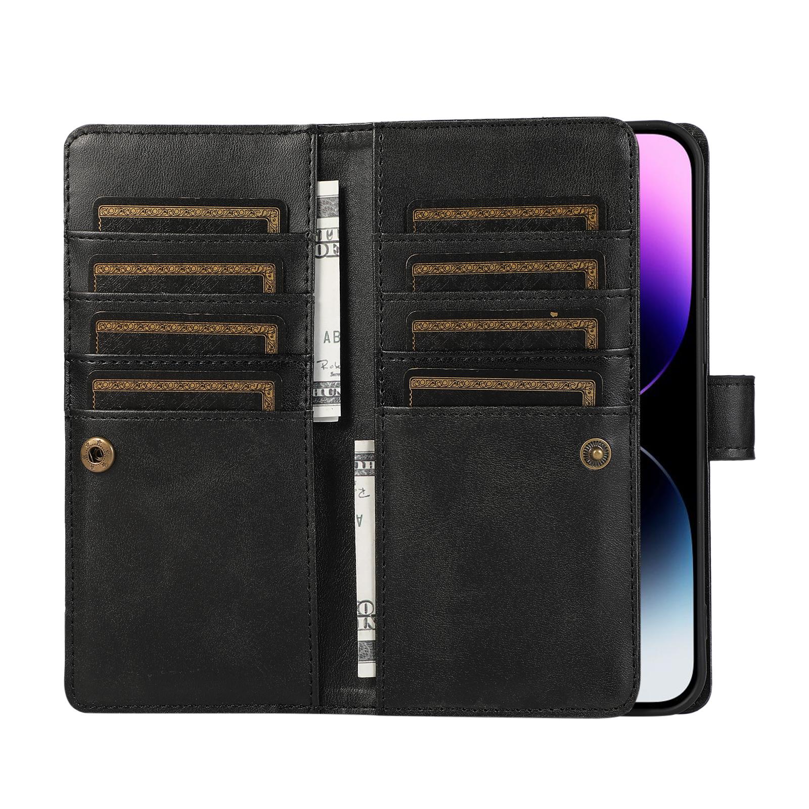 For iPhone 16 Pro Max Case Split Leather Magnetic Wallet Phone Protector with Wrist Strap Black
For iPhone 16 Pro Max Case Split Leather Magnetic Wallet Phone Protector with Wrist Strap Black