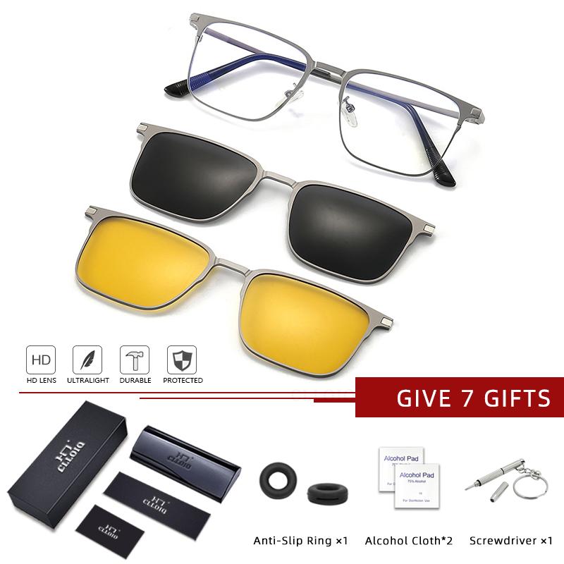 CLLOIO Titanium 3 в 1 поляризованные магнитные очки с зажимом оправа для мужчин и женщин очки для коррекции близорукости оптические солнцезащитные очки CHINA&Original
CLLOIO Titanium 3 в 1 поляризованные магнитные очки с зажимом оправа для мужчин и женщин очки для коррекции близорукости оптические солнцезащитные очки CHINA&Original